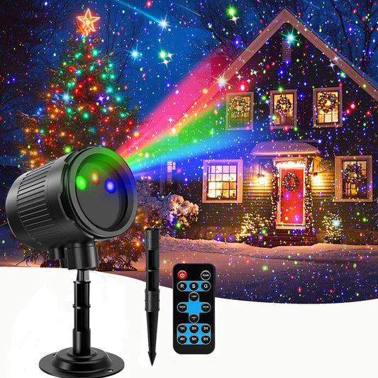 Morfone Halloween Projector Lights Outdoor, Moving Firefly 3 Color Waterproof Holiday Projector Lights with Remote, Halloween Decorations for Garden Party