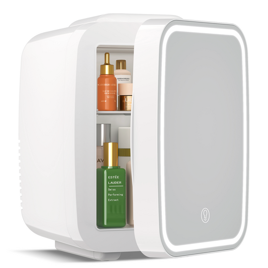 Skincare Fridge with Dimmable LED Mirror | 4L Cooler for Cosmetics & Beauty