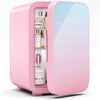 Mini Fridge, 6 Liter/8 Can Skincare Fridge, Portable Small Refrigerators for Bedroom, Dorm, Office, Car, Pink