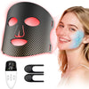 Morfone Red Light Therapy Mask for Face, 4 Modes LED Face Mask, 850NM Infrared & Red Light Mask, 400 LEDs, Eye Protection & Timing Function at Home, Travel