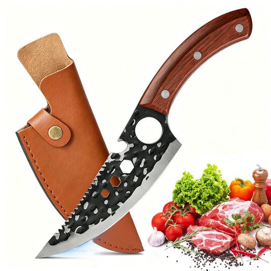 ACMETOP Chef Knife, High Carbon Steel Kitchen Knife for Meat Cutting, Slicing, Camping, BBQ – Essential Kitchen Tool