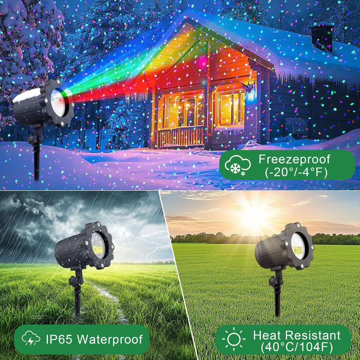 Morfone Halloween Projector Lights Outdoor with Remote Control, 12 Effect Moving RGB Lights Show Waterproof Holiday Projector Lights for Party Garden New Year Decor