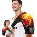 Morfone Cordless Red Light Shoulder Wrap with 3 Heat & 3 Vibration, Shoulder Massager Heating Pad, 660nm Red & 850nm near-Infrared Light,Black