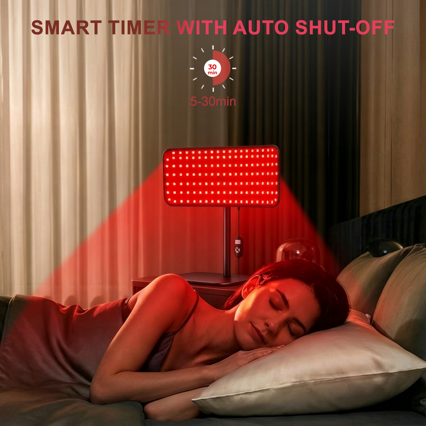 Morfone Red Light Lamp for Body and Face, Tri-Wavelength Red Light Panel with 660nm 850nm 940nm, Near Infrared Light Device with 270° Adjustable Stand for Home Office Travel Use