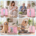 Mini Fridge for Bedroom, 4L/6 Can Small Refrigerator, Skincare Fridge for Drinks, Cosmetics, Beverage, Food, Pink
