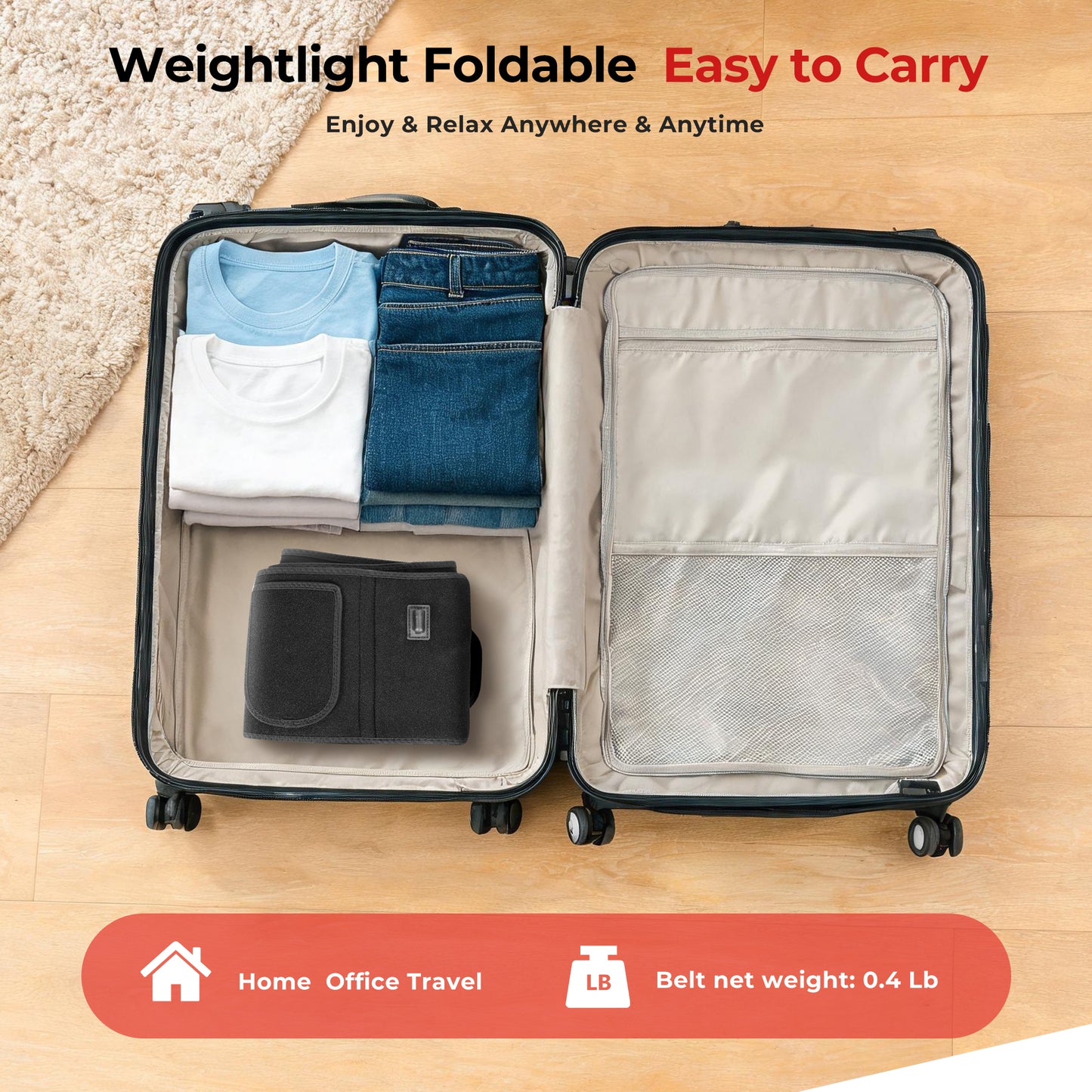 Morfone Red Light Belt for the Body, 660nm and 850nm Infrared Light Wrap, Red Light Pad Mat for Back, Shoulders, Waist, and Knees, Gift for Women Men