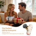 Morfone Mini Massage Gun with Red Light & Heat, Portable Deep Tissue Massager with 4 Heads for Home Office Travel