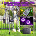 Morfone Halloween Decorations Outdoor, 2 Pack 12 LEDs Solar Scary Eyeball Lights, Waterproof Eyeball Swaying Firefly Lights, Halloween Path Lights for Garden Yard Party, Purple