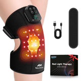 Morfone Cordless Red Light Knee Massager with 3 Heat & 3 Vibration, 660nm & 850nm Infrared Light Knee Brace with Timer，Ideal Gift for Women Man