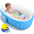 Anoak Inflatable Baby Bathtub for Newborn to Toddler, Portable Travel Infant Baby Bath Tub, Toddler Bathtub with Air Pump, Foldable Non-Slip Shower Basin Collapsible Baby Tub, Blue