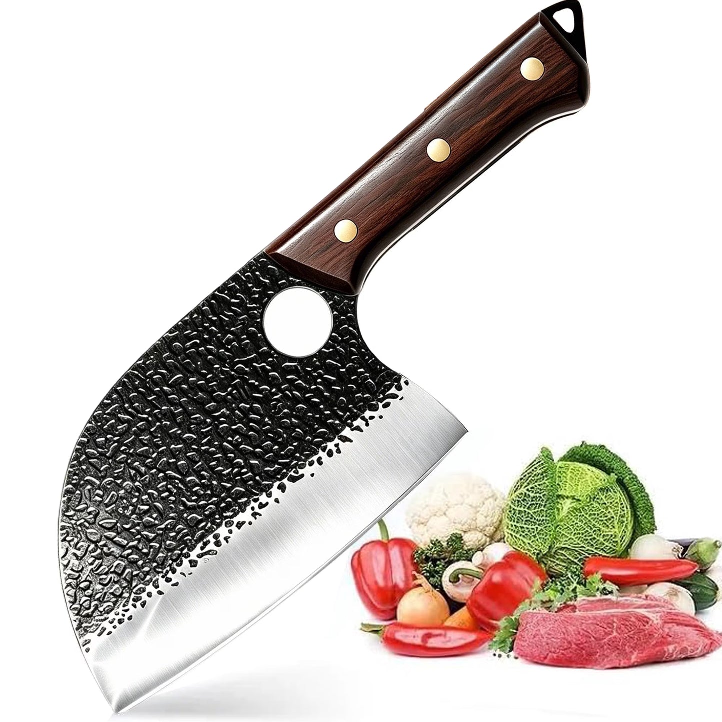 ACMETOP Chef Knife Hand Forged Butcher Knife Japanese Meat Cleaver for Meat & Vegetables 5.8 Inch Kitchen Knife, Kitchen Gift for Men & Women