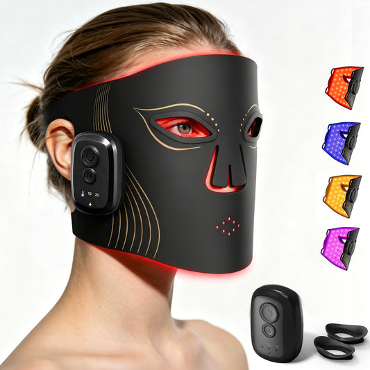 Morfone Red Light Therapy Mask for Face, Wireless LED Face Mask, 4 Modes Red Light Mask with 660nm & 850nm, Portable Facial Skincare Mask for Home Travel