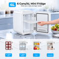 BEICHEN Mini Fridge, 4 Liter/6 Can Small Fridge for Bedroom, Car, Office, Brushed Finish, AC/DC