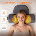 Morfone 3-in-1 Neck Massager Pillow with Heat, Vibration & Airbag Traction, Deep Tissue Massager for Bed, Sofa, Office, Home Use