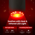 Morfone Mini Massage Gun with Red Light & Heat, Portable Deep Tissue Massager with 4 Heads for Home Office Travel, Black