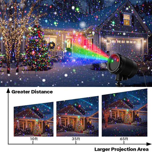 Morfone Halloween Projector Lights Outdoor, Moving Firefly 3 Color Waterproof Holiday Projector Lights with Remote, Halloween Decorations for Garden Party