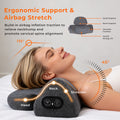 Morfone 3-in-1 Neck Massager Pillow with Heat, Vibration & Airbag Traction, Deep Tissue Massager for Bed, Sofa, Office, Home Use