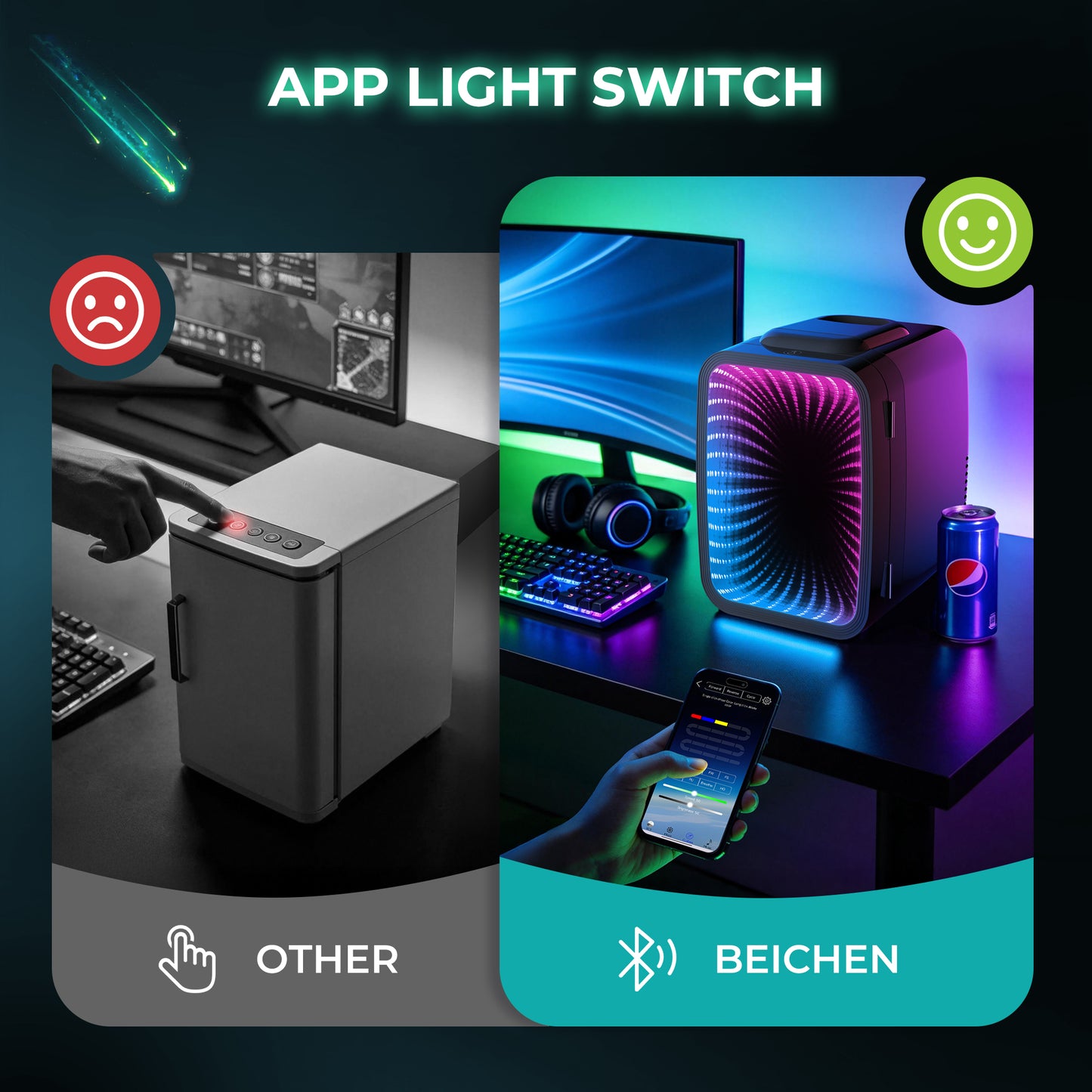 4L Mini Fridge with App-Controlled Gaming Light | Cooler & Warmer