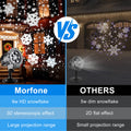 Morfone Christmas Projector Lights, Waterproof Snowflake Projector Light with Dynamic Snowfall Effect for Christmas New Year Holiday Party Decor