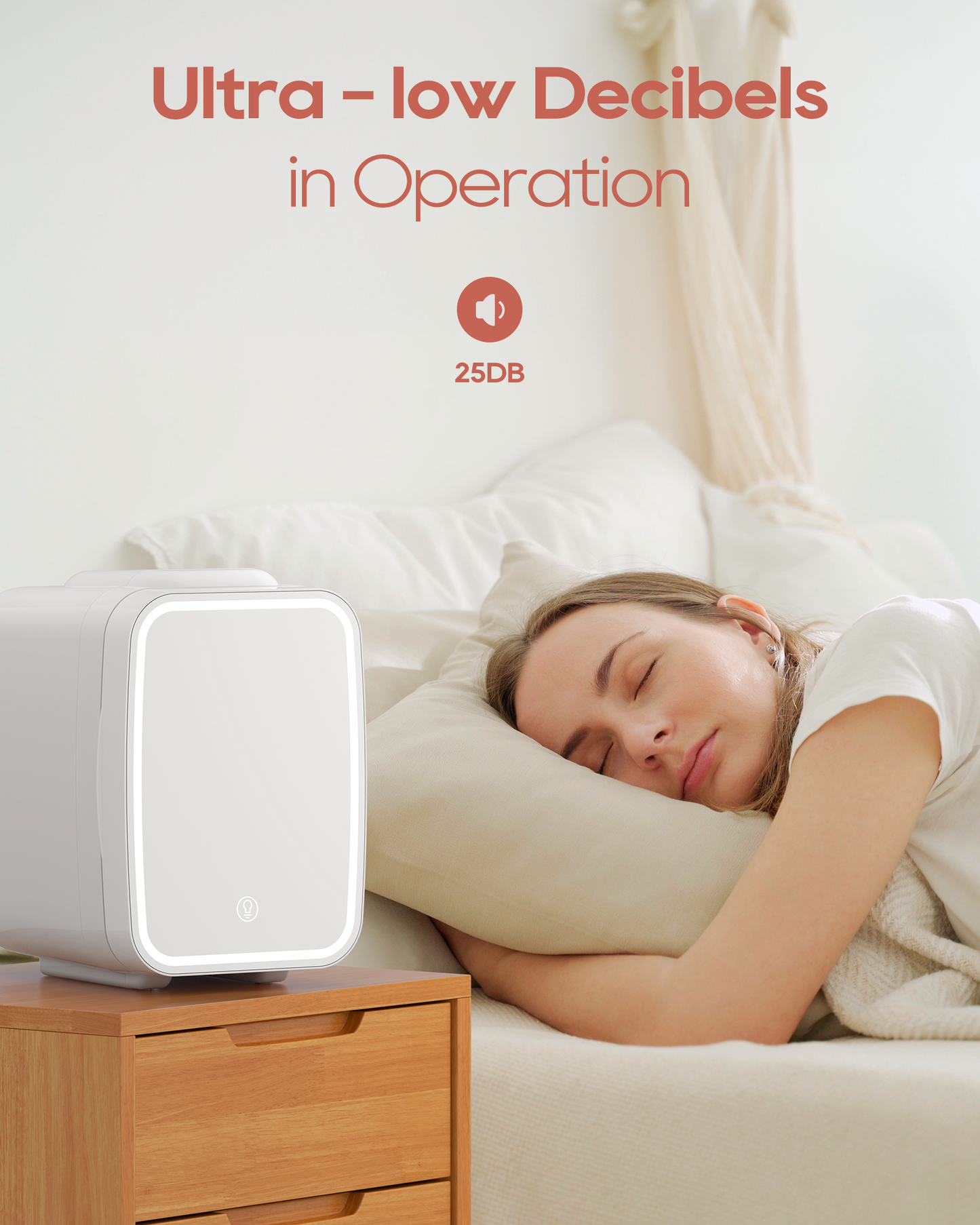 Skincare Fridge with Dimmable LED Mirror | 4L Cooler for Cosmetics & Beauty