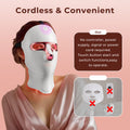 Morfone Red Light Therapy for Face & Neck, 7-in-1LED Face Mask with 850nm & 660nm NIR, Cordless Infrared Lights Masks for Home Working Travel Yoga Sleep