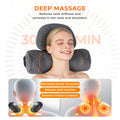 Morfone 3-in-1 Neck Massager Pillow with Heat, Vibration & Airbag Traction, Deep Tissue Massager for Bed, Sofa, Office, Home Use