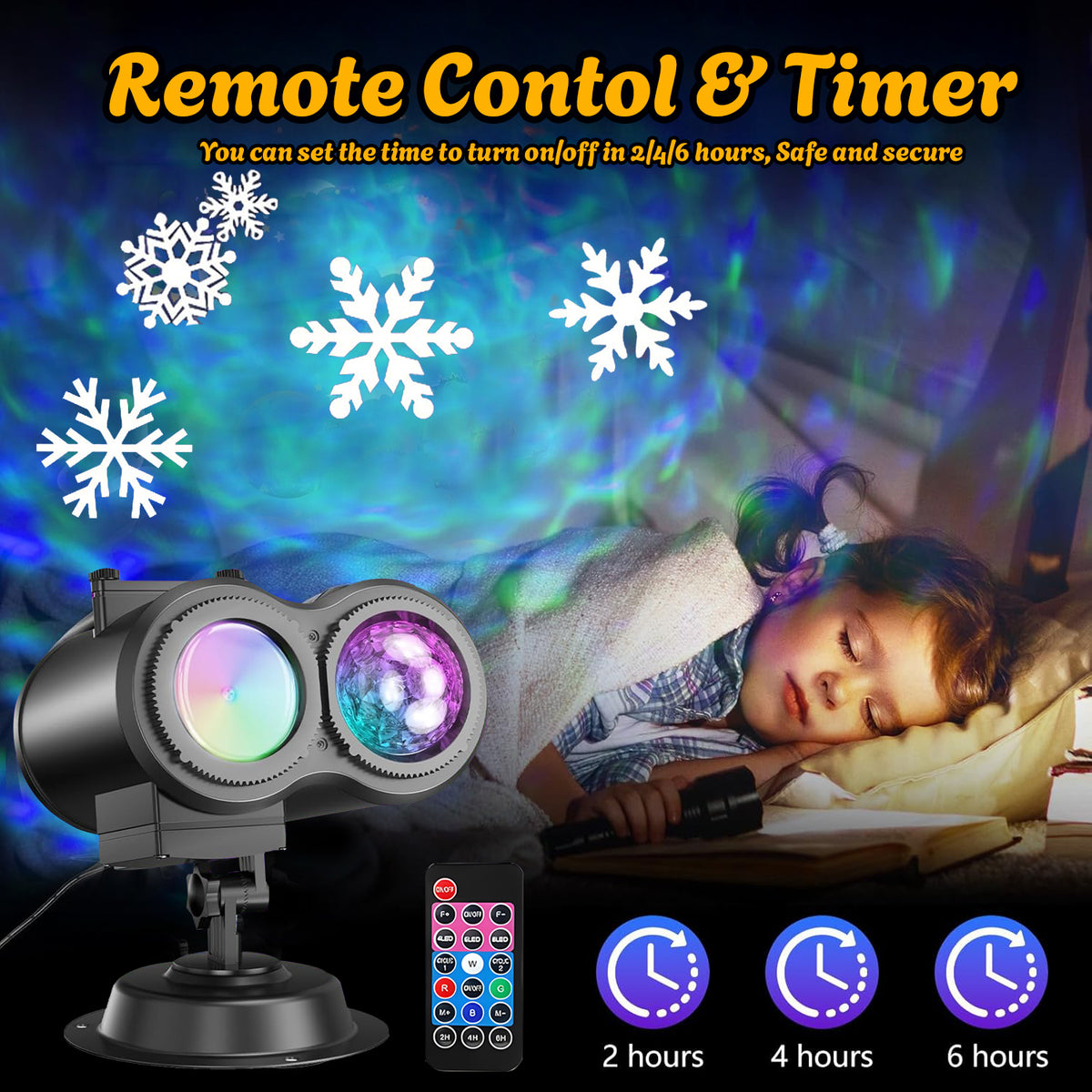 Morfone Halloween Projector Lights Outdoor, 2-in-1 HD Holiday Projector with Remote Control, Waterproof Halloween Decorations for Yard Party