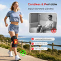 Morfone Red Light Knee Massager with Heat & Vibration, 660nm 850nm Infrared & Red Light for Knee Elbow, Cordless Heated Knee Brace, Gifts for Women Men