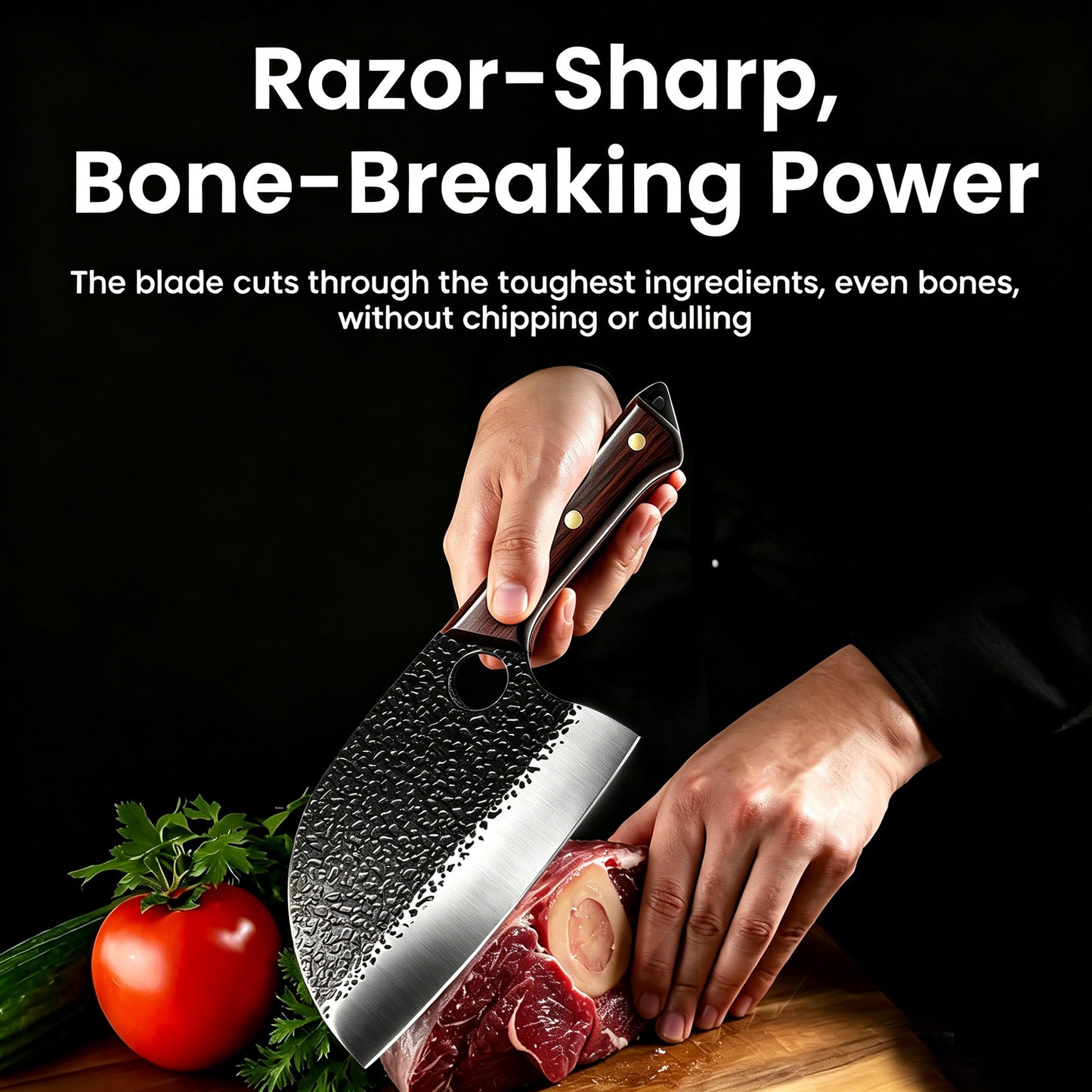 ACMETOP Chef Knife Hand Forged Butcher Knife Japanese Meat Cleaver for Meat & Vegetables 5.8 Inch Kitchen Knife, Kitchen Gift for Men & Women