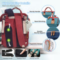 Morfone Baby Diaper Bag Backpack, Multifunction Waterproof Baby Bag with USB Charging Port, Stroller Straps & Pacifier Case Unisex, Colorful
