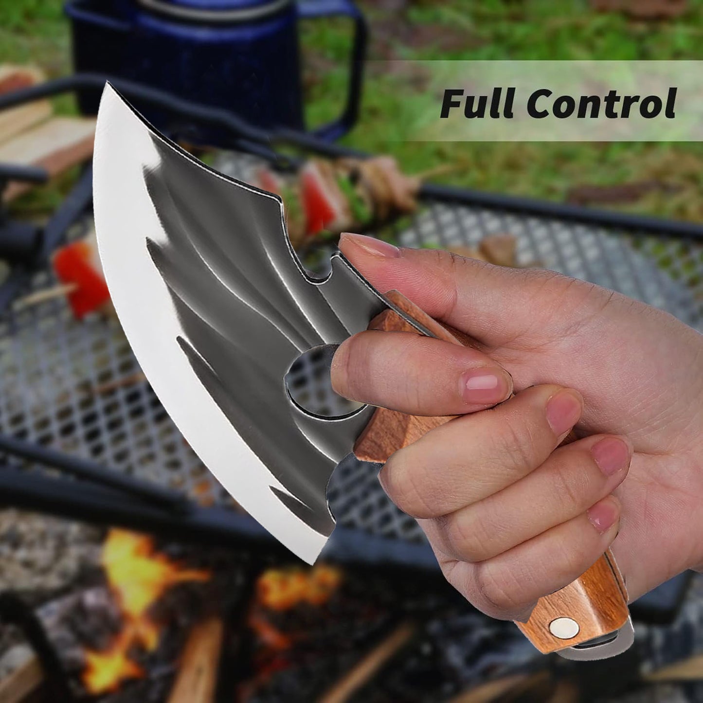 ACMETOP Chef Kitchen Knife, Viking Boning Knife for Meat Cutting, Hand Forged High Carbon Steel Cooking Cutting Knife for Home Camping BBQ