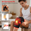 Morfone Cordless Red Light Knee Massager with 3 Heat & 3 Vibration, 660nm & 850nm Infrared Light Knee Brace with Timer，Ideal Gift for Women Man