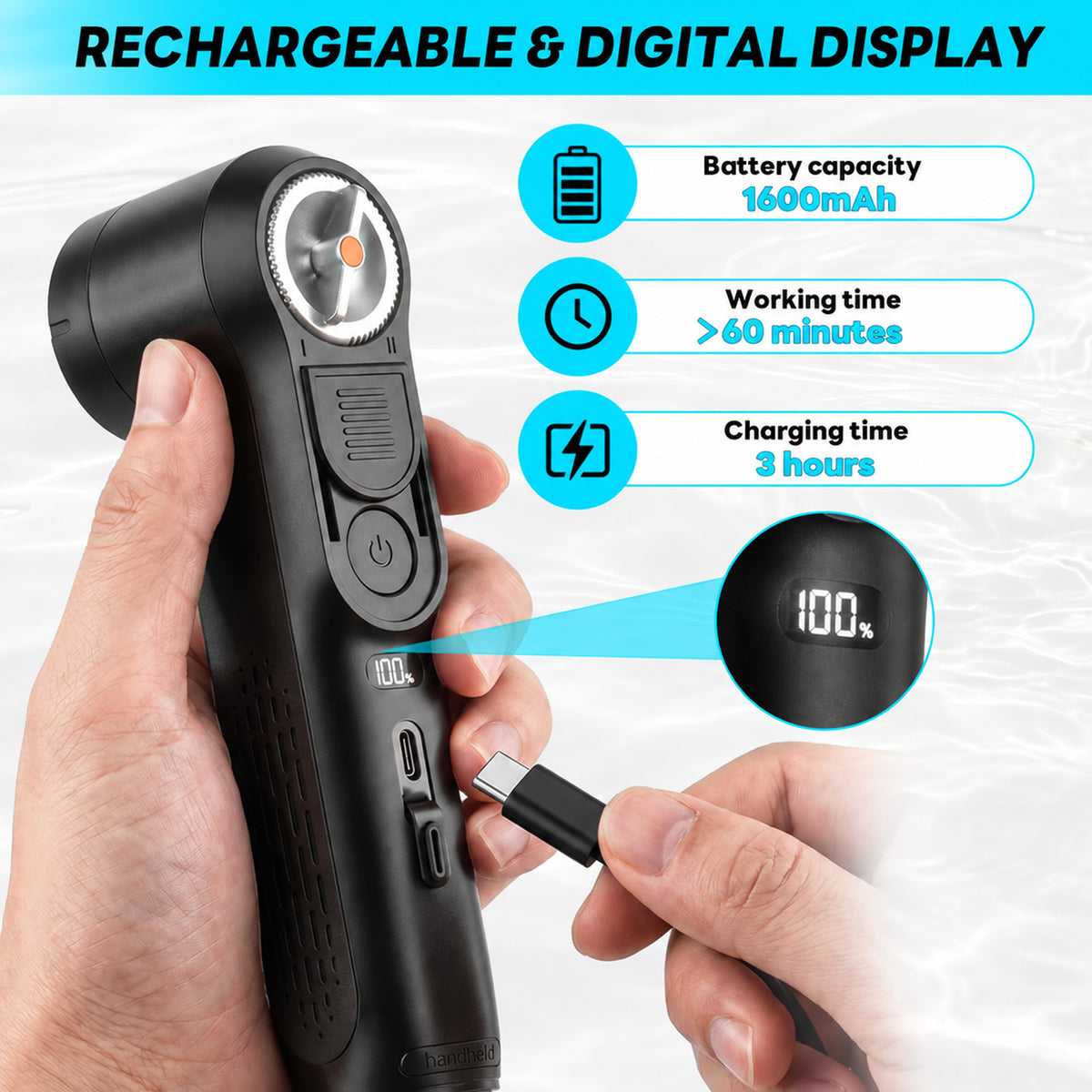 Morfone Portable Bidet for Travel, Electric Handheld Bidet with 2.5L Tank, IPX6, LED Display