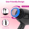 Morfone Hair Dryer, Professional Negative Ionic Thermo-Control Blow Dryer with Hair Diffuser & Nozzle, Black