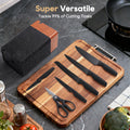 ACMETOP Knife Set, 7 Piece High Carbon Stainless Steel Kitchen Knife Block Set with Built in Sharpener, Black