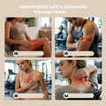 Morfone Mini Massage Gun with Red Light & Heat, Portable Deep Tissue Massager with 4 Heads for Home Office Travel, Black