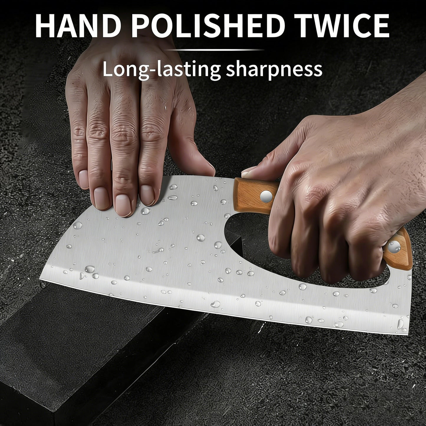 ACMETOP Kitchen Meat Cleaver Knife, Unique Effort Saving Stainless Steel Chef Knife for Cutting Meat Vegetable Father Mother Gift