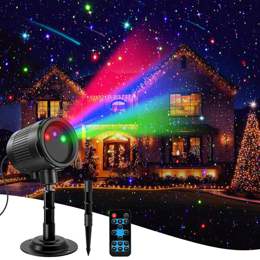 Anoak Halloween Projector Lights Outdoor with Remote Control, Firefly RGB 3 Colors Waterproof Holiday Projector Lights for Party Garden New Year Decorations