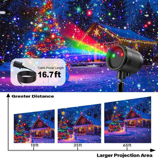 Anoak Halloween Projector Lights Outdoor with Remote Control, Firefly RGB 3 Colors Waterproof Holiday Projector Lights for Party Garden New Year Decorations