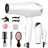 Morfone Hair Dryer, Negative Ionic Foldable Blow Dryer for Fast Drying, Thermo-Control Compact Hair Blow Dryer with Hair Diffuser