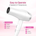 Morfone Hair Dryer, Negative Ionic Foldable Blow Dryer for Fast Drying, Thermo-Control Compact Hair Blow Dryer with Hair Diffuser