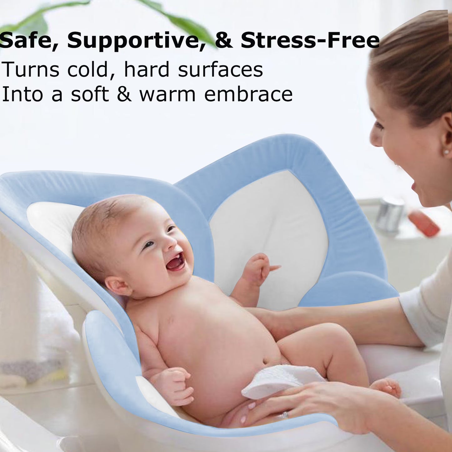 Morfone Baby Bath Seat, Baby Bathtub Pad for Newborn Infants to Toddler 0 to 6 Months and up,Pink
