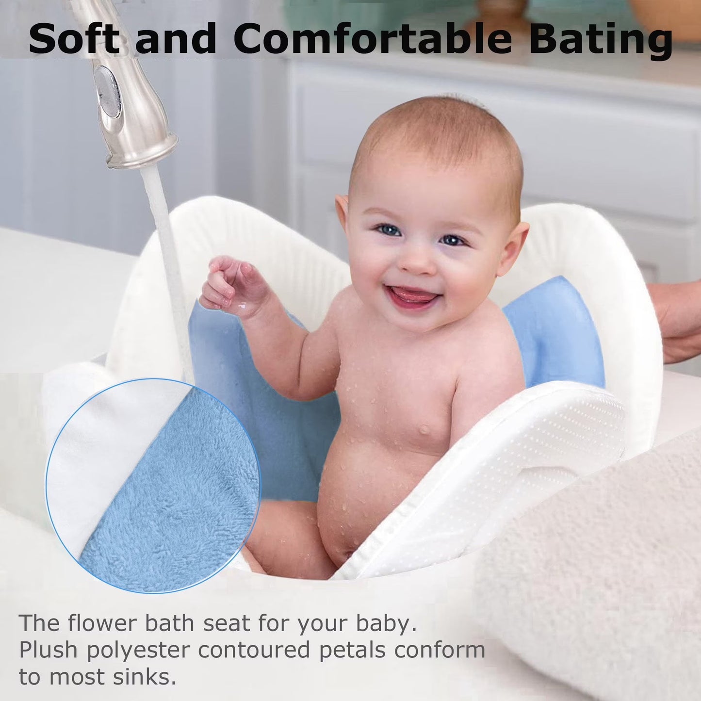 Morfone Baby Bath Seat, Baby Bathtub Pad for Newborn Infants to Toddler 0 to 6 Months and up,Pink
