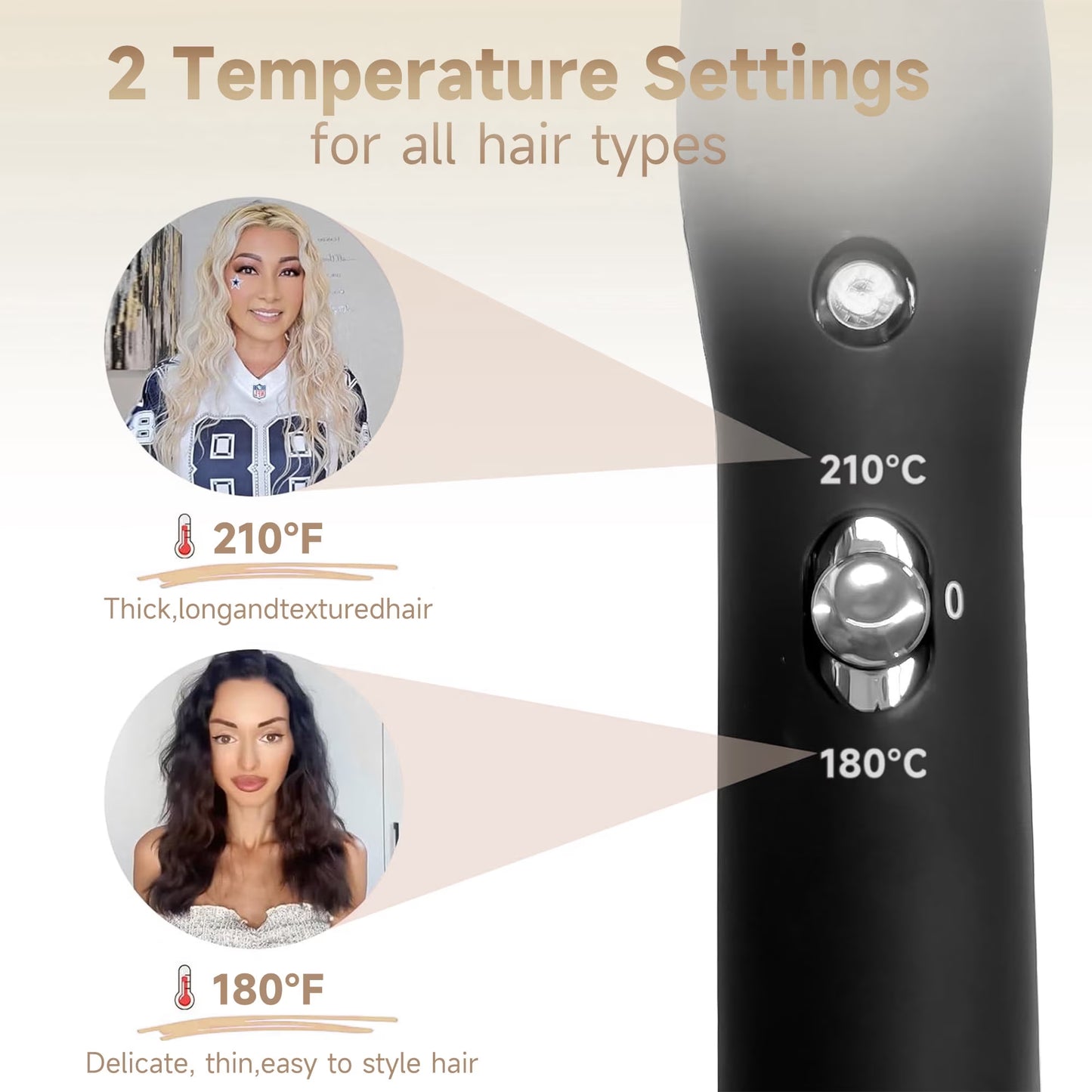 Morfone 3 Jumbo Barrel Curling Iron Wand 22mm Hair Waver Temperature Adjustable Ceramic Big Waves Hair Crimper