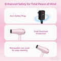 Morfone Hair Dryer, Negative Ionic Foldable Blow Dryer for Fast Drying, Thermo-Control Compact Hair Blow Dryer with Hair Diffuser