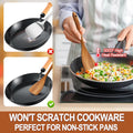 ACMETOP Wooden Spoons for Cooking, 5 Pcs Natural Teak Kitchen Utensil Set , Wooden Cooking Utensils Set for Nonstick Pans & Cookware