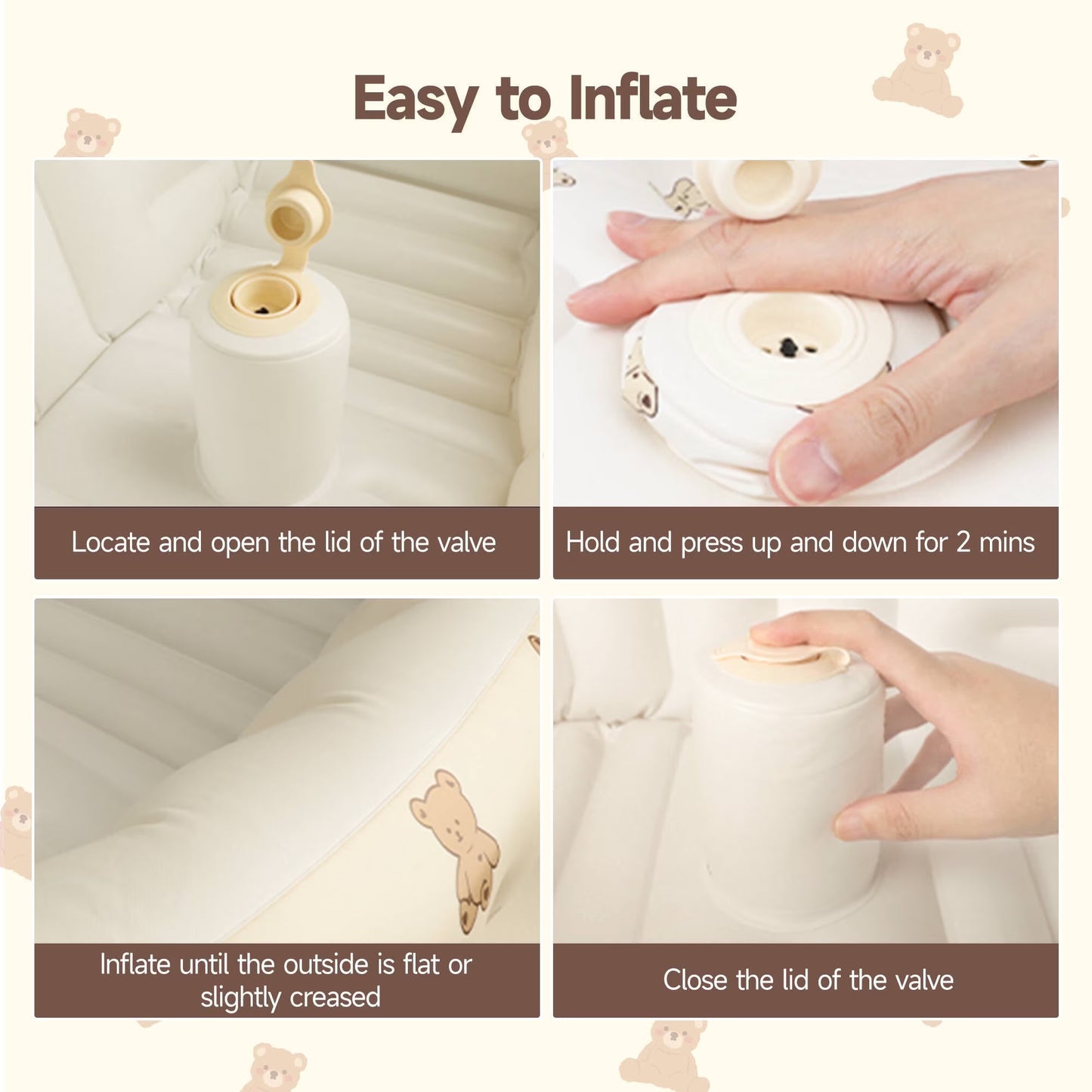 Morfone Inflatable Baby Bathtub for Newborn to Toddler, Portable Baby Tub with Built-in Air Pump, Collapsible Shower Basin for Easy Storage