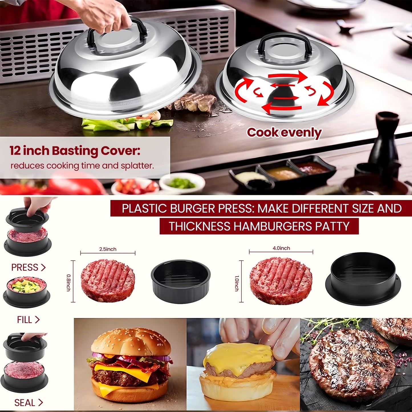 Morfone 137PCS Griddle Accessories Kit, Flat Top Grill Accessories Set for Blackstone and Camp Chef, Professional Stainless Steel Grill Tools Set for Men Women Outdoor BBQ and Camping