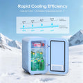 BEICHEN Mini Fridge, 6 Liter/8 Can Skincare Fridge, 110V AC/DC Portable Thermoelectric Cooler & Warmer Refrigerators for Bedroom, Dorm, Office, Car, Blue
