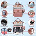 Morfone Diaper Bag Backpack with Changing Station, Waterproof Large Capacity Baby Bag with USB Charging Port & Pacifier Case - Unisex, Pink Gray